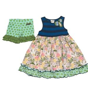 MATILDA JANE Wonderful Parade Matching Dress & Shorts Set Girls Size 2/4